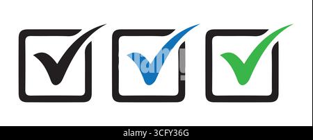 Vector Illustration of Colored Check Marks and vector illustration Stock Vector