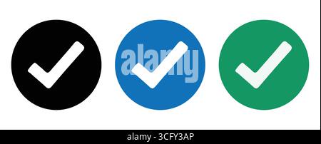 Vector Illustration of Colored Check Marks and vector illustration Stock Vector