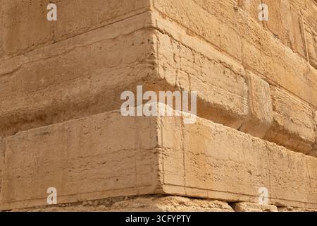 Cornerstones of the supporting western and southern walls of the Temple Mount in the Old City of Jerusalem, Israel. Stock Photo