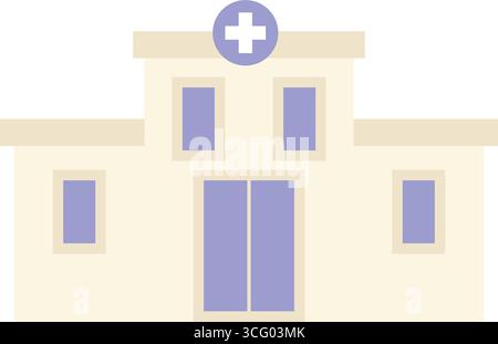 Hospital Building Icon Flat Vector Illustration Stock Vector