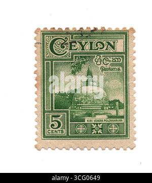 Flag of Ceylon on old postage stamp Stock Photo - Alamy