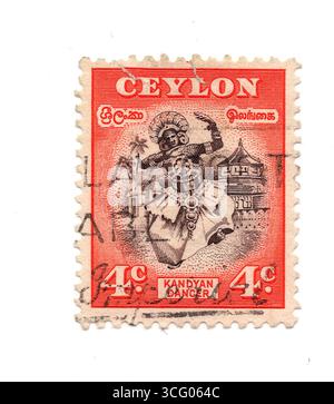 Flag of Ceylon on old postage stamp Stock Photo - Alamy