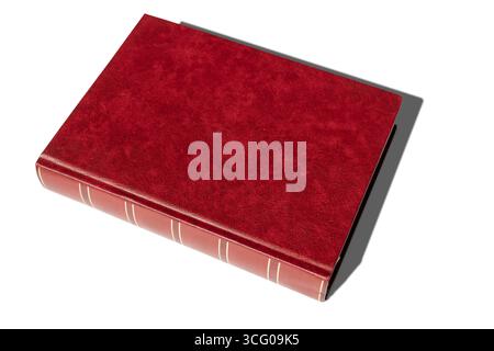 Red vintage book isolated on white background, perfect for mockups and template designs Stock Photo
