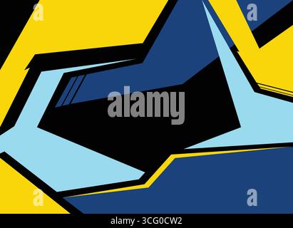 Abstract Yellow and blue random shape design Stock Vector