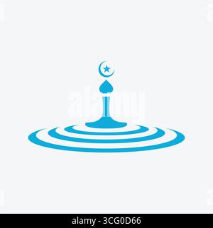 Islamic water droplet logo design Stock Vector