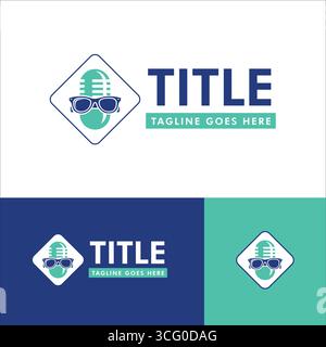 Mic Logo Design - Voiceover Agency Logo Design Stock Vector