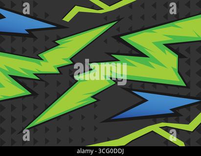 Random Abstract Green and Blue Neon Design Stock Vector