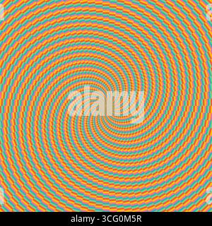 Retro sunburst or sunbeam swirl with colorful pixelated style in summer design Stock Photo
