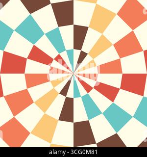 Pixelated retro swirl burst, summer and carnival background Stock Photo