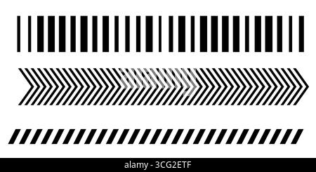 Modern abstract diagonal line border tilt strip geometric slash divider grid dashed tape isolated pattern design for decorative creative background Stock Vector