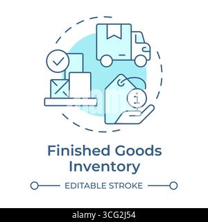 Finished goods inventory soft blue concept icon Stock Vector