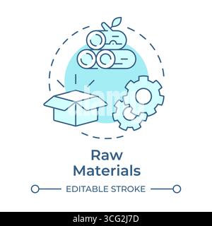 Raw materials soft blue concept icon Stock Vector
