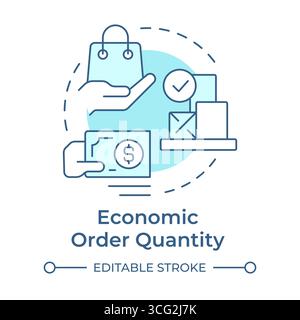 Economic order quantity soft blue concept icon Stock Vector