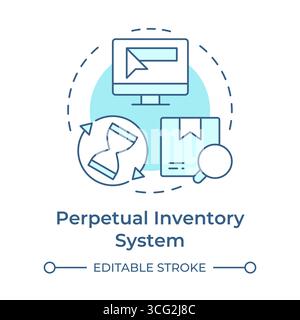 Perpetual inventory system soft blue concept icon Stock Vector