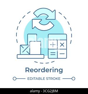 Reordering soft blue concept icon Stock Vector