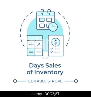 Days sales of inventory soft blue concept icon Stock Vector