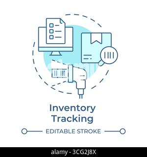 Inventory tracking soft blue concept icon Stock Vector