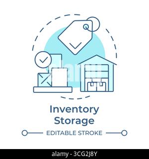 Inventory storage soft blue concept icon Stock Vector