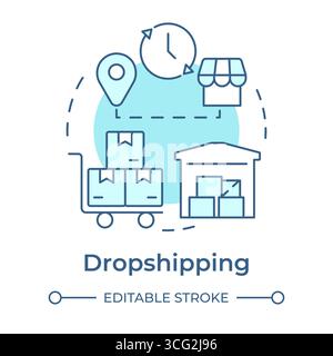 Dropshipping soft blue concept icon Stock Vector