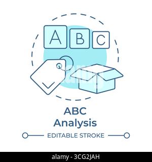 ABC analysis soft blue concept icon Stock Vector