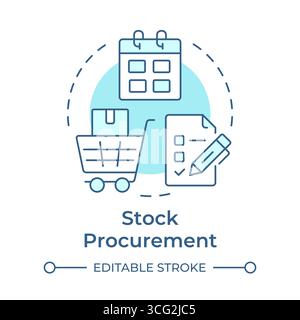 Stock procurement soft blue concept icon Stock Vector
