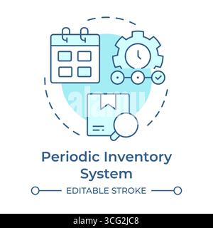 Periodic inventory system soft blue concept icon Stock Vector