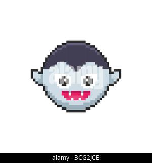 Pixel art Cute Vampire game asset design Stock Vector