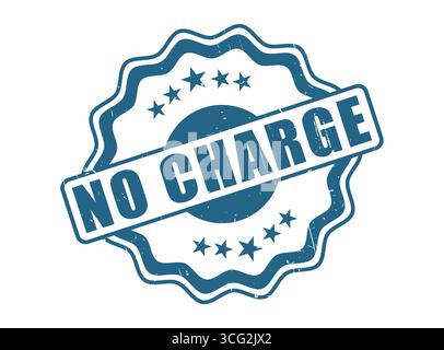 A No Charge Rubber Stamp Seal with a Decorative Border Stock Vector