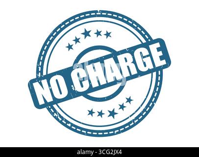 A No Charge Rubber Stamp Seal with a Star Border Stock Vector