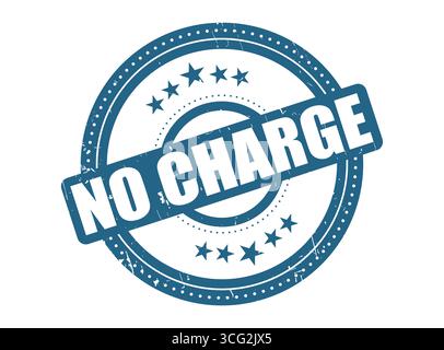 A No Charge Rubber Stamp Seal with a Dotted Circle Stock Vector
