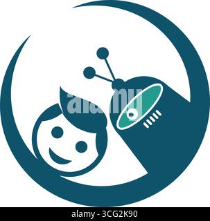 Robot logo icon illustration design Stock Vector