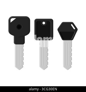 Simple Black Motorcycle Key Vector. Suitable for Automotive, Security, and Technology. Key Icon on White Background. Stock Vector