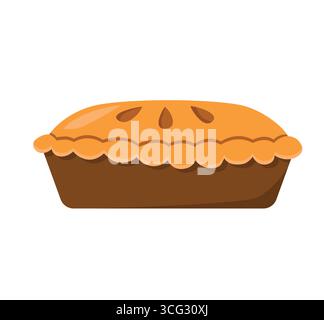 apple pie icon, typical american Thanksgiving cake - vector illustration Stock Vector
