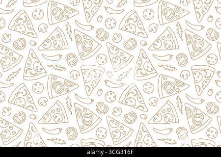 seamless restaurant, menu, italian pizza pattern- vector illustration Stock Vector