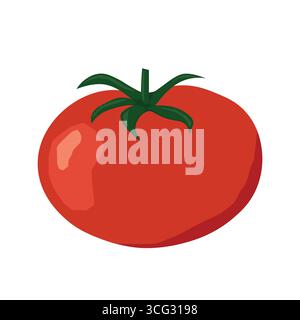 ripe red tomato icon - vector illustration Stock Vector