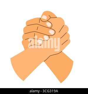 brotherhood handshake; perfect for community organization materials, social campaigns, symbolize unity, trust, solidarity, friendship- vector illustra Stock Vector