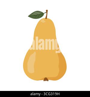 pear with leaf vector icon- vector illustration Stock Vector