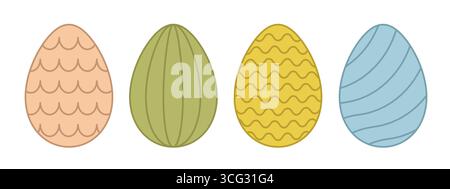 set of colorful easter eggs - vector illustration Stock Vector