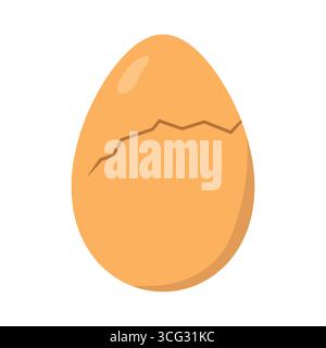 Cracked Chicken Egg Icon - vector illustration Stock Vector