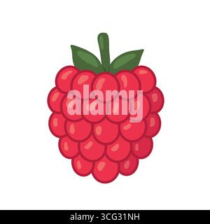 raspberry fruit icon; perfect for healthy food projects, vegan product packaging, mobile apps, or botanical design themes- vector illustration Stock Vector