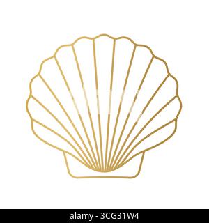 golden shell icon- vector illustration Stock Vector