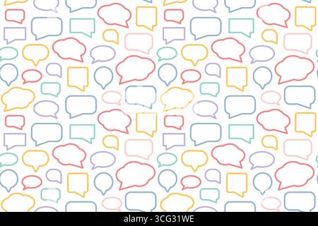 seamless pattern with speech bubbles, chat windows- vector illustration Stock Vector