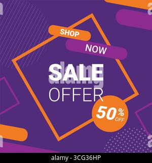 Sale banner template design, Big sale special offer. end of season special offer banner. vector illustration. Stock Vector