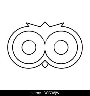 line icon owl eye outline vector flat Stock Vector