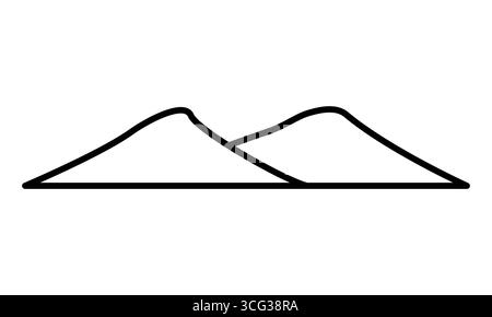 line icon simple mountains outline vector Stock Vector