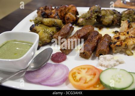 Indian breakfast in a small restaurant in Udupi, Karnataka Stock Photo