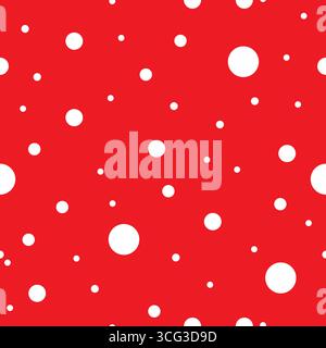 Polkadot Seamless Pattern With Red Background Stock Vector