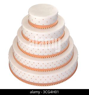3d wedding cake decorated transparent background Stock Photo