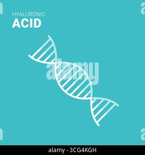 Hyaluronic acid injection. Human skin DNA vector illustration Stock Vector