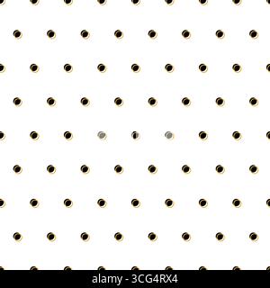 Black Polkadot With Gold Line Seamless Pattern Stock Vector